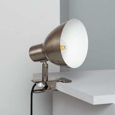 Lampe Flexo de bureau en métal Ledkia avec pince Yarbo Nickel