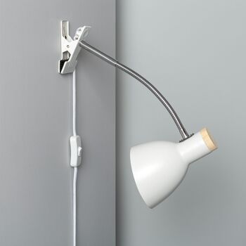 Lampe de bureau Ledkia Flexo en métal avec pince Benzal blanche 4