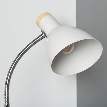 Lampe de bureau Ledkia Flexo en métal avec pince Benzal blanche 7