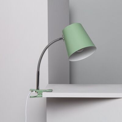 Ledkia Metall-Schreibtischlampe mit Klemme Delavan Celadon Green