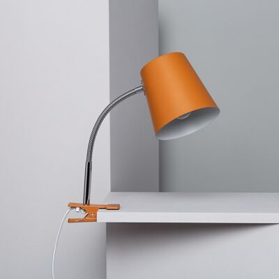 Ledkia Metal Desk Flexo Lamp with Clamp Delavan Orange Saffron