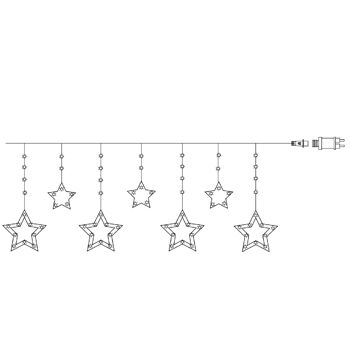 Guirlande d'étoiles LED d'extérieur Ledkia 1.2m Blanc Chaud 2700K - 3000K 2