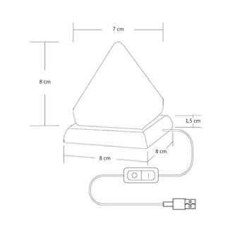 Ledkia Lampe de Table LED Sel Minéral avec Connexion USB Pyramide 2