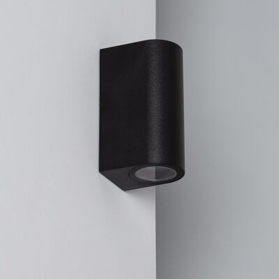 Ledkia Aplique de Pared Exterior Iluminación Doble Cara Gala Negro Negro