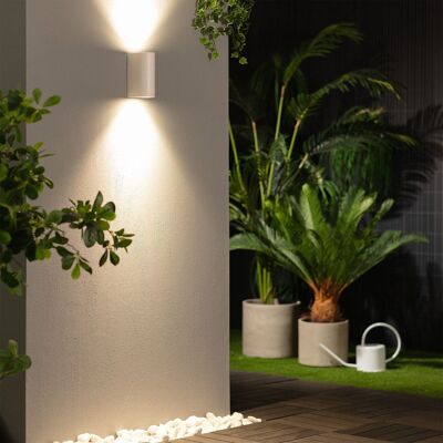 Ledkia Aplique de Pared Exterior Iluminación Doble Cara Gala Blanco Blanco
