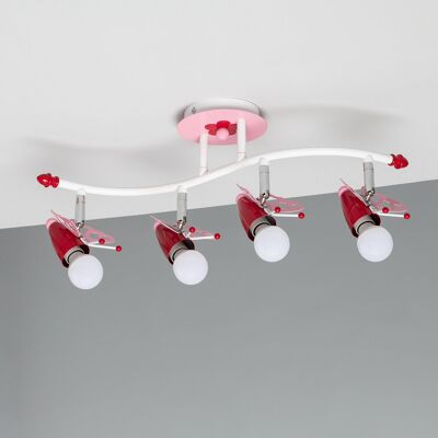 Ledkia Lampada da soffitto per bambini in metallo Papilio Rosa