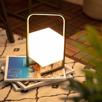 Ledkia Lampe de Table LED Portable 2.5W pour Extérieur avec Batterie Rechargeable USB Tibre Vert Kaki 2