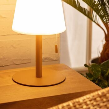Ledkia Lampe à Poser LED 2,6 W Portable pour Extérieur Aluminium avec Batterie Rechargeable Epinay Chameau 3