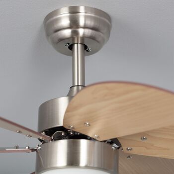 TechBrey Orion Wood Ventilateur de plafond silencieux 81 cm Moteur CC 4
