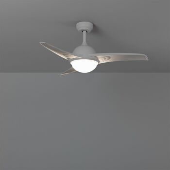 TechBrey Ventilateur de Plafond Silencieux Aran Blanc 107cm Moteur DC 7