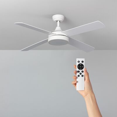 TechBrey Timor Blanc Ventilateur de plafond silencieux 132 cm Moteur CC