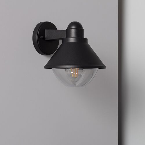 Ledkia Lámpara de Pared Exterior Aluminio Valera Negro