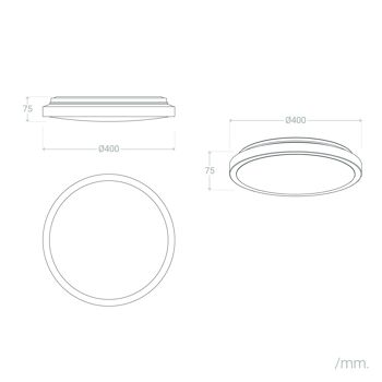 Ledkia Plafonnier LED 19W Circulaire Ø400 mm CCT Sélectionnable Faina Jaune 7