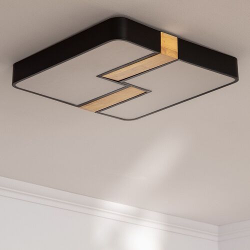 Ledkia Plafón LED 35W Cuadrado Metal 480x480 mm CCT Seleccionable Brusk Negro