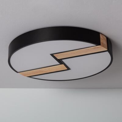 Ledkia Plafón LED 27W Circular de Metal Ø500 mm CCT Seleccionable Brusk Negro