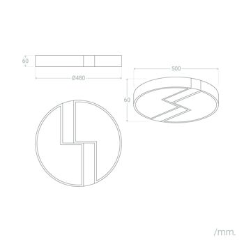 Ledkia Plafonnier LED 27W Circulaire Métal Ø500 mm CCT Sélectionnable Brusk Noir 2