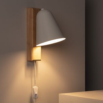 Ledkia Applique Bois et Métal Mysen Blanc 7