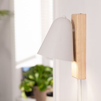 Ledkia Applique Bois et Métal Mysen Blanc 8