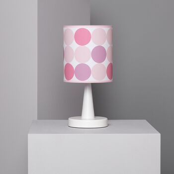 Lampe à poser enfant bois et métal Ledkia Duara rose 1