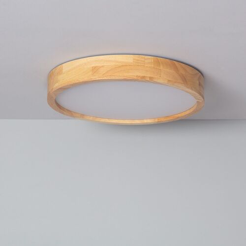 Ledkia Plafón LED 20W Circular Madera Ø400 mm CCT Seleccionable Kayu Madera