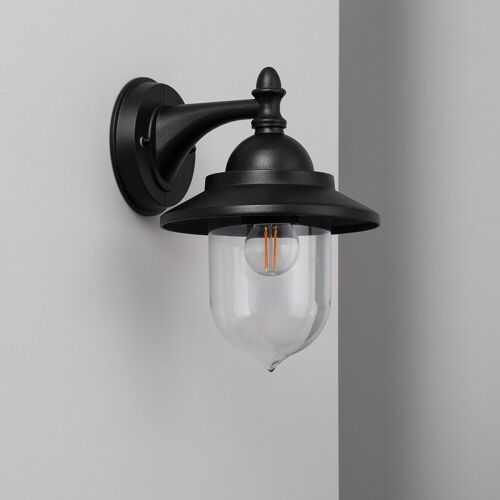 Ledkia Lámpara de Pared Exterior de Metal Klasik Negro