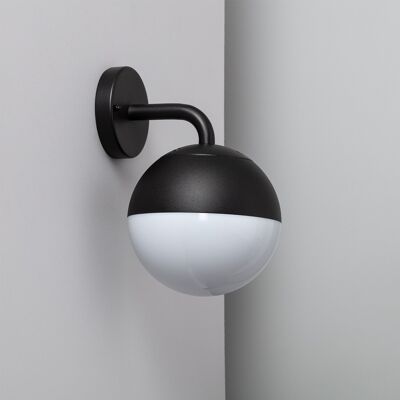 Ledkia Lámpara de Pared Exterior Metal Bolus Negro