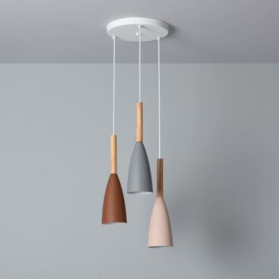 Ledkia Suspension Métal et Bois Pluie Multicolore