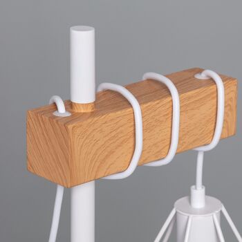 Lampe à poser Ledkia Sardo en métal blanc et bois 8