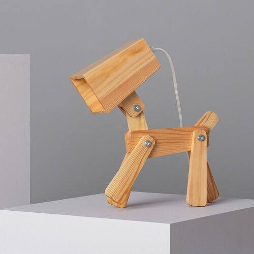 Ledkia Lámpara de Mesa de Madera Infantil Coba Doggi Madera