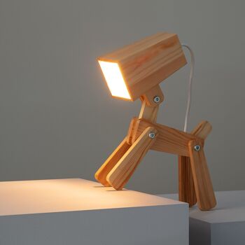 Lampe de table en bois pour enfants Ledkia Coba Doggi Madera 7