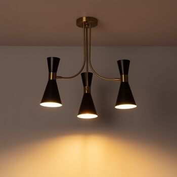 Ledkia Plafonnier Aluminium 3 Spots Jigger Noir 8