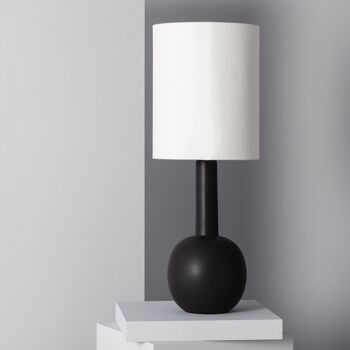Lampe de table en porcelaine noire Guldan de Ledkia 1