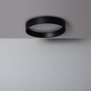 Plafonnier LED Ledkia 20W Circulaire Métal CCT Sélectionnable Ø450 mm Noir Design Sélectionnable (Chaud-Neutre-Froid) 1