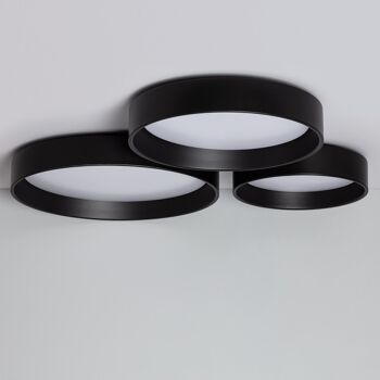 Plafonnier LED Ledkia 20W Circulaire Métal CCT Sélectionnable Ø450 mm Noir Design Sélectionnable (Chaud-Neutre-Froid) 2