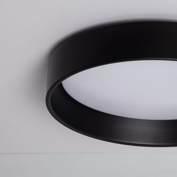 Plafonnier LED Ledkia 20W Circulaire Métal CCT Sélectionnable Ø450 mm Noir Design Sélectionnable (Chaud-Neutre-Froid) 4