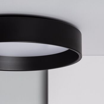 Plafonnier LED Ledkia 20W Circulaire Métal CCT Sélectionnable Ø450 mm Noir Design Sélectionnable (Chaud-Neutre-Froid) 5