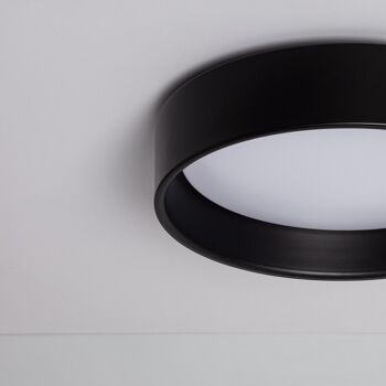 Plafonnier LED Ledkia 15W Circulaire Métal Ø350 mm CCT Sélectionnable Noir Design Sélectionnable (Chaud-Neutre-Froid) 4