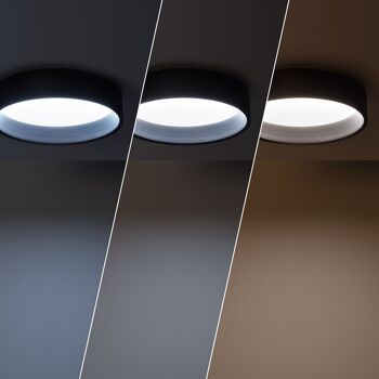 Plafonnier LED Ledkia 15W Circulaire Métal Ø350 mm CCT Sélectionnable Noir Design Sélectionnable (Chaud-Neutre-Froid) 6