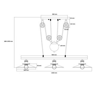 Ledkia Suspension Métal Pusaka Noir 2