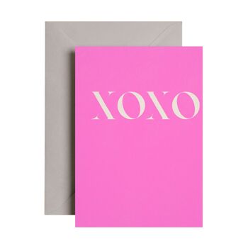 Neon Kisses and Hugs Valentine's Day Card | Amour amitié 2