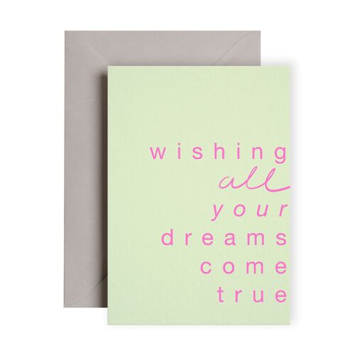Wishing All Your Dreams Come True Neon Card | Birthday Card 