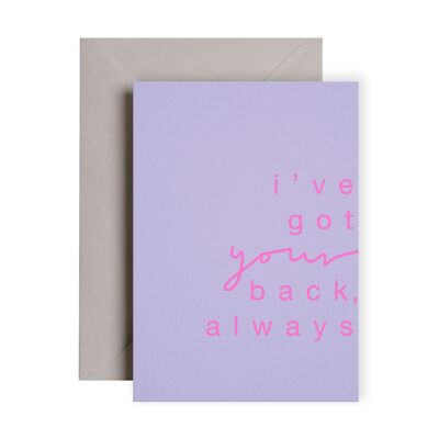 I've Got Your Back Neon Card | Ti penso