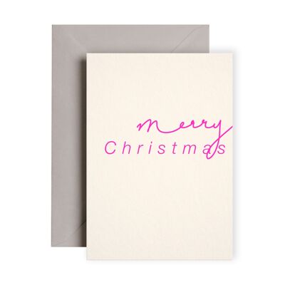 Cartolina al neon di buon Natale