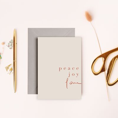 Peace Joy Love Christmas Card 