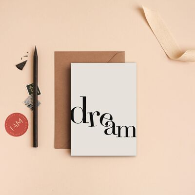 Type de rêve | Carte de typographie | Carte écologique