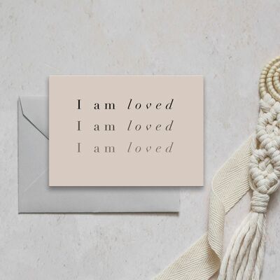 Loved Mantra Affirmation Note Card