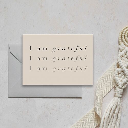 Grateful Mantra Affirmation Note Card