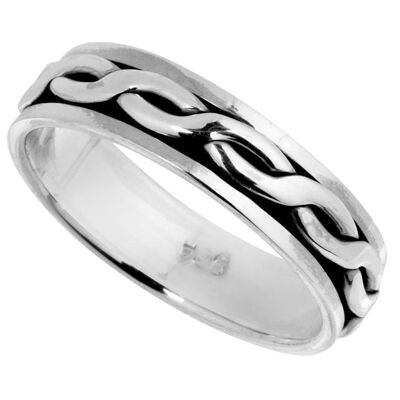 Hermoso anillo giratorio de plata