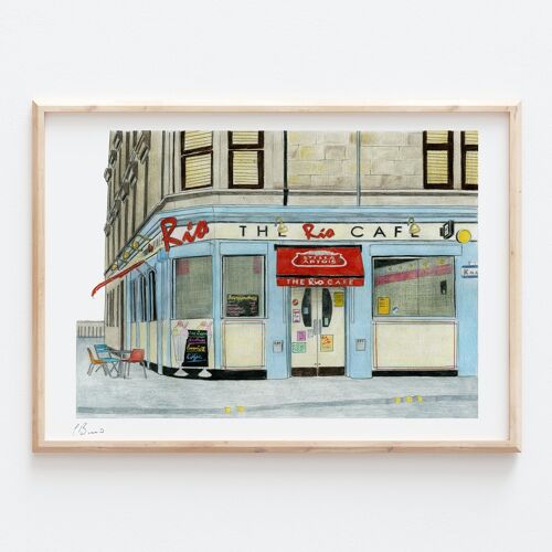 Rio Cafe, Glasgow - A3 illustration print