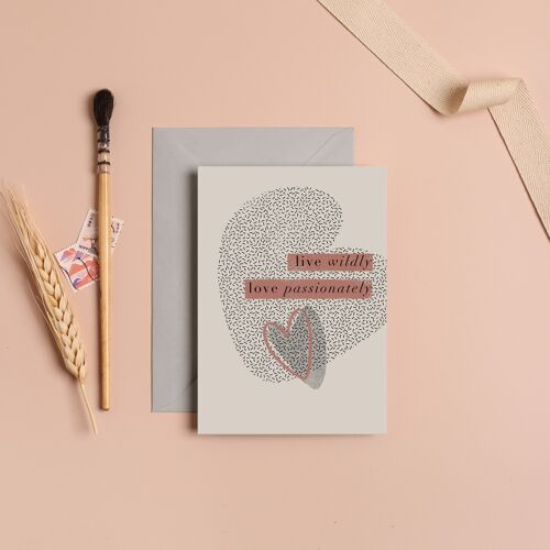 Live Wildly Greeting Card Valentine's Day | Valentines Love 